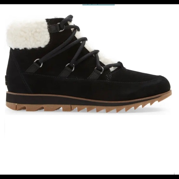 SOREL HARLOW LACE COZY WATERPROOF BLACK SOLE BOOTIE: - Picture 8 of 8